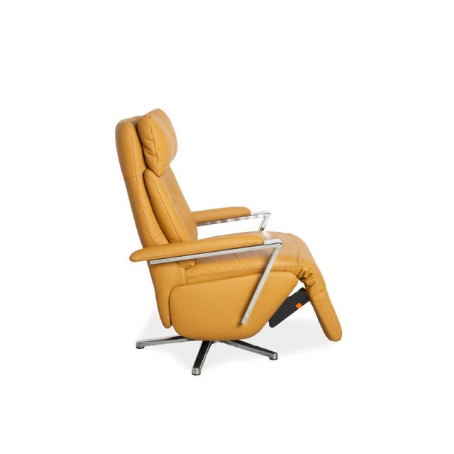 Ochre Leather Lounge Chair from Willi Schillig For Sale - Image 9 of 12