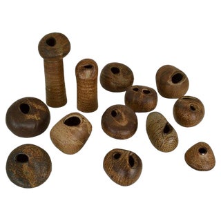 Studio Ceramic Pebble Vases in Earth Tones by Jaan Mobach, 1967, Set of 13 For Sale