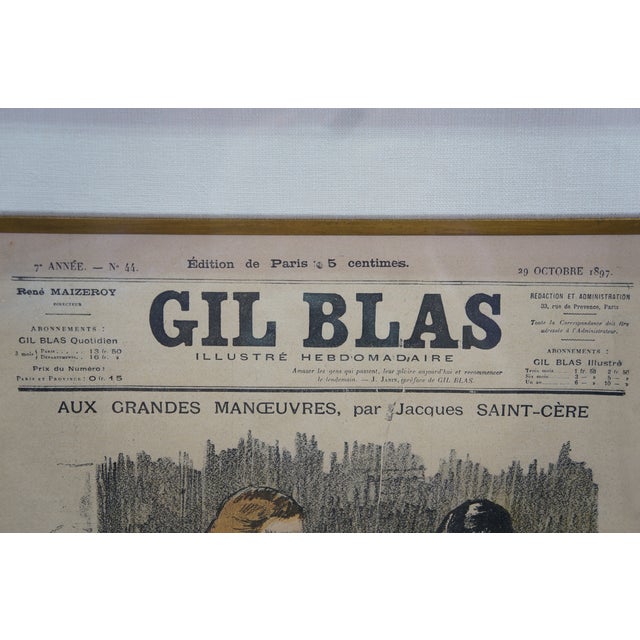 Late 19th Century Antique Gil Blas French Belle Époque Newspaper Advertising Framed Steinlen 23" - Set of 4 For Sale - Image 5 of 18