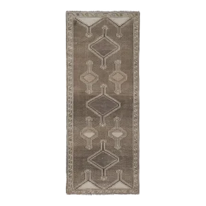 Hand Knotted Brown Turkish Oushak Carpet With Muted Color