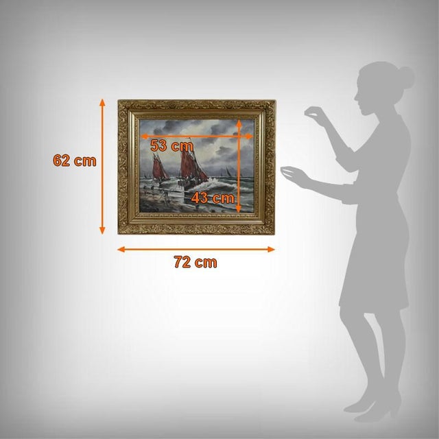 L. Henry, Fishing, Late 19th Century, Oil on Canvas, Framed For Sale - Image 15 of 16