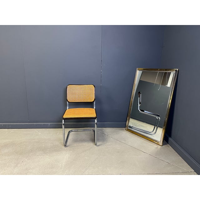 Brass Mirror from Belgochrom, 1970s, in Good conditions. Designed 1970 to 1979 This piece is attributed to the mentioned...