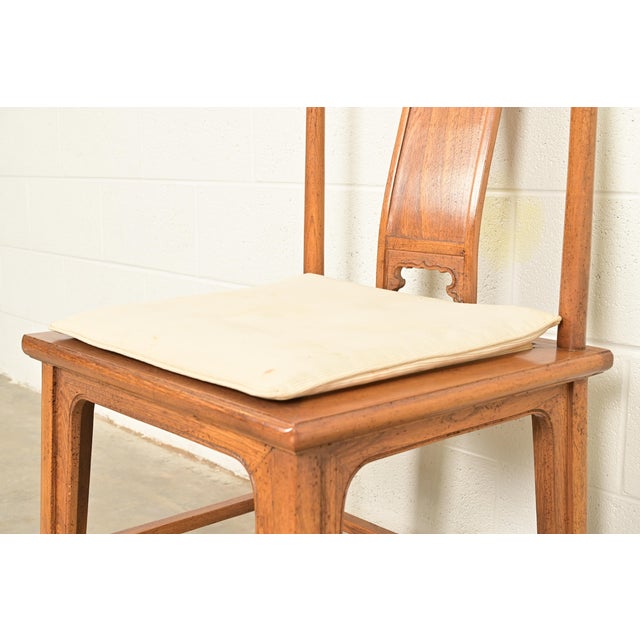 Michael Taylor for Baker Furniture Far East Collection Carved Walnut Side Chair, 1960s For Sale - Image 9 of 12