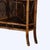 Asian Antique Asian Bamboo Corner Etagere With Floral Leather Tooling & Mirror C1890 For Sale - Image 3 of 16