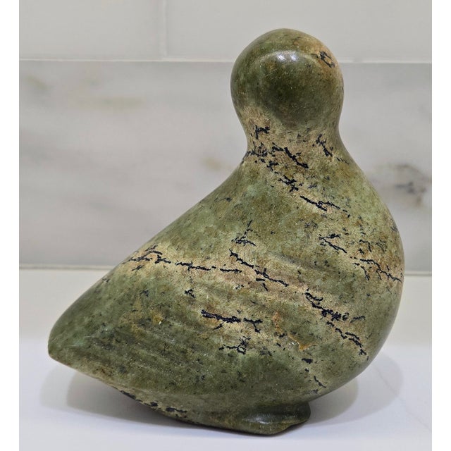 Mid 20th Century Mid-Century Inuit Soapstone Bird Sculpture, Hand-Carved & Signed in Syllabics For Sale - Image 5 of 9