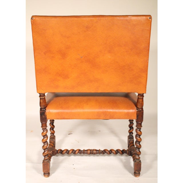 Pair of Baroque Style Barley Twist Armchairs For Sale In Los Angeles - Image 6 of 11