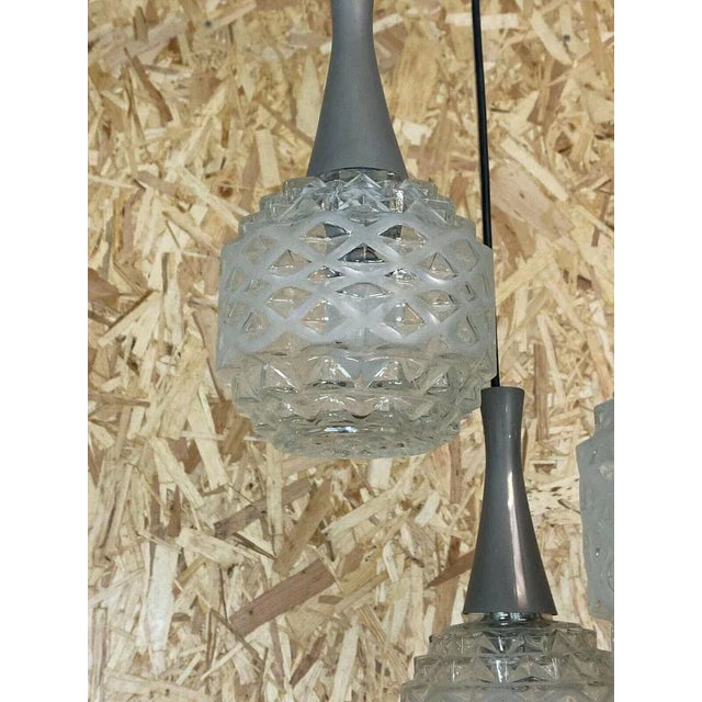 Mid-Century Space Age Cascading Pendant Lamp in Glass, 1970s For Sale - Image 10 of 13