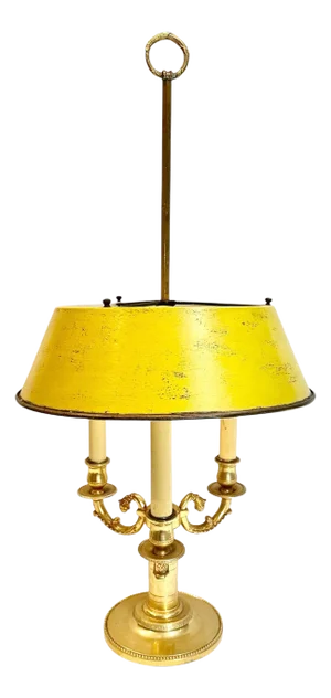 1940s Bouillotte Lamp With Tole and Bronze Shade