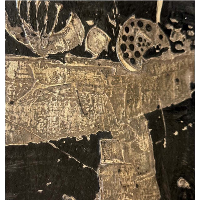 1970s Borje Skohg Gustavsberg Silvered Polychrome Stoneware Abstract Modenist Wall Reliefs -- Offered as a Pair For Sale - Image 12 of 16