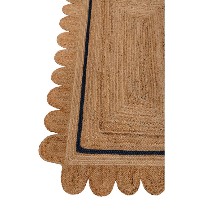 Size-4'x6' Hand Made Natural Jute Fiber Scallop Rug. Available in Multiple Colors and sizes. See additional colors and...
