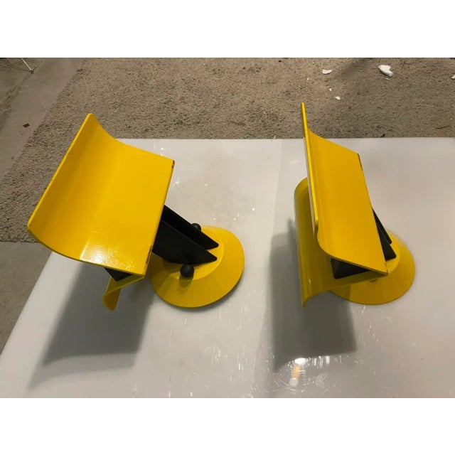 Yellow Mid-Century Italian Yellow Metal Sconces, Set of 3 For Sale - Image 8 of 12
