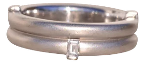 The Hazel: Brushed White Gold Designer Band with Natural Diamonds