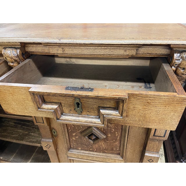 Antique Continental Flemish Renaissance Oak Buffet For Sale In Atlanta - Image 6 of 12