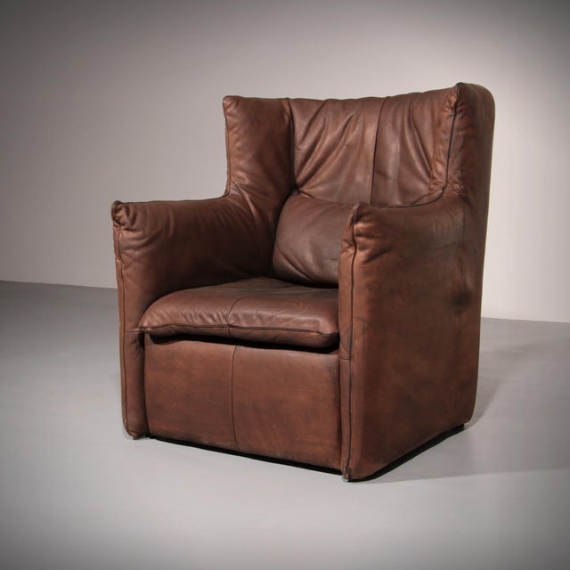 Montis Patinated Leather Chair by Gerard Van Den Berg for Montis, Netherlands, 1970s For Sale - Image 4 of 13