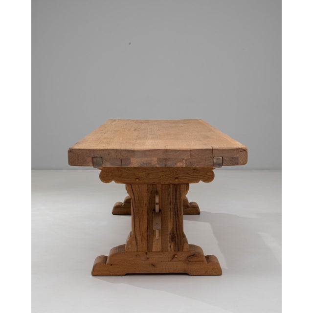 20th Century French Oak Trestle Dining Table For Sale - Image 9 of 18