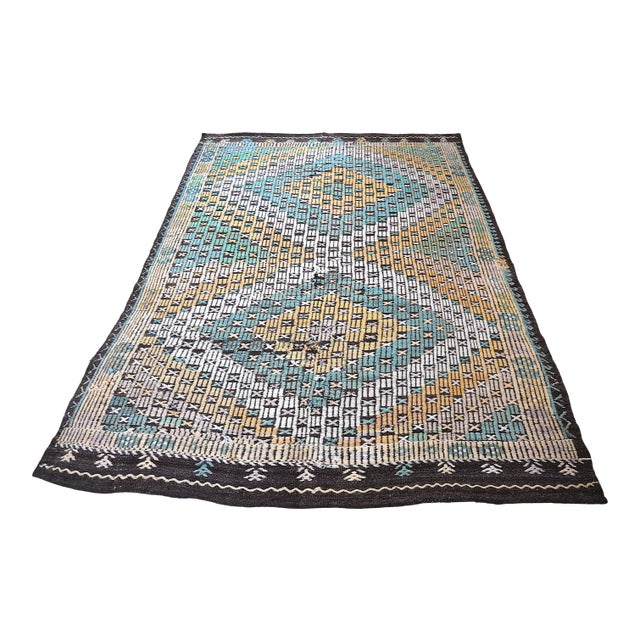 1960s Oversize Turkish Handmade Vintage Rug For Sale