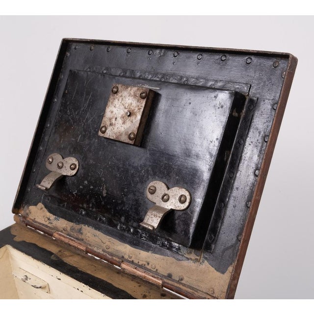 Brown Antique Strongbox with Faux Wood Print Decor, Holland, 1880s For Sale - Image 8 of 10