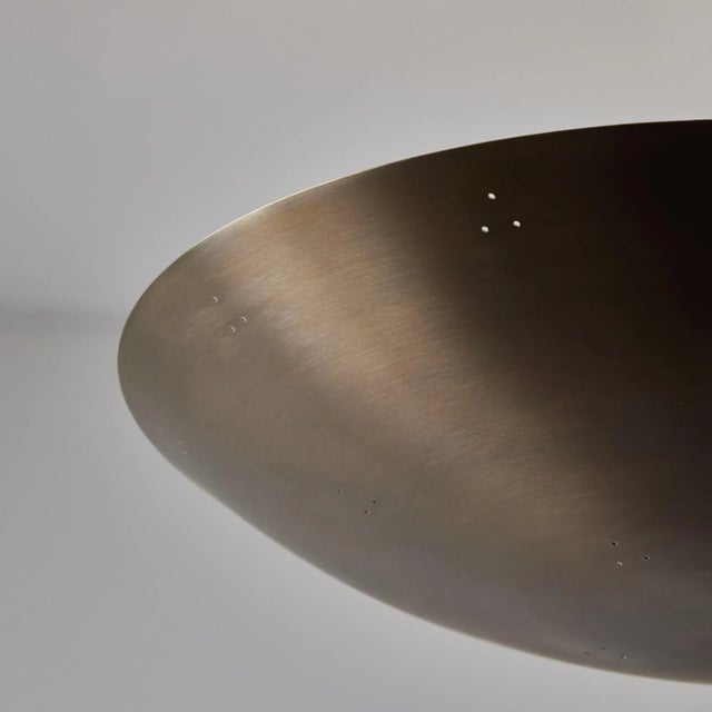 Raul Reyes 'Rey 20' Perforated Patinated Brass Dome Ceiling Lamp For Sale - Image 9 of 12
