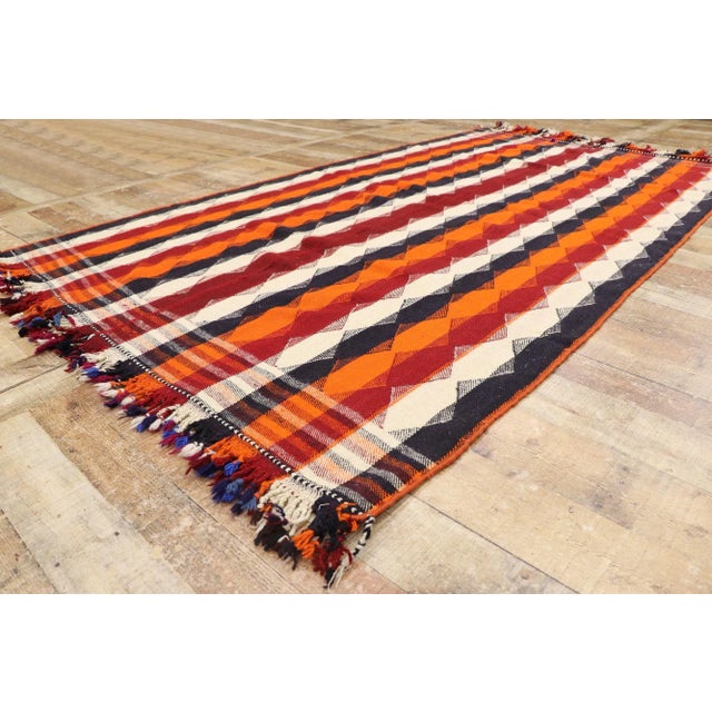 Late 20th Century Vintage Persian Striped Kilim Rug, 04'10 X 08'04 For Sale In Dallas - Image 6 of 9
