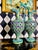 Ceramic Pair Signed J. Leonardo Portuguese Hand-Painted Reticulated Ceramic Ewers, 15" For Sale - Image 7 of 17