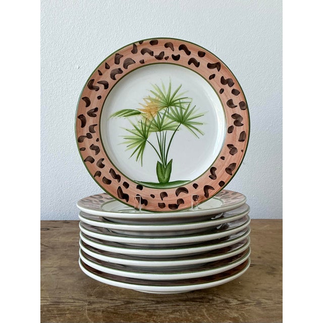 Ceramic Vintage Coastal Italian Glazed Ceramic Salad Plates - Set of 8 For Sale - Image 7 of 12