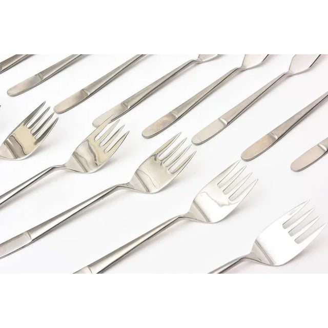 Amboss Austria 1960's Stainless Steel Flatware of Helmut Adler for Amboss, Austria Set of 73 PIeces For Sale - Image 4 of 9