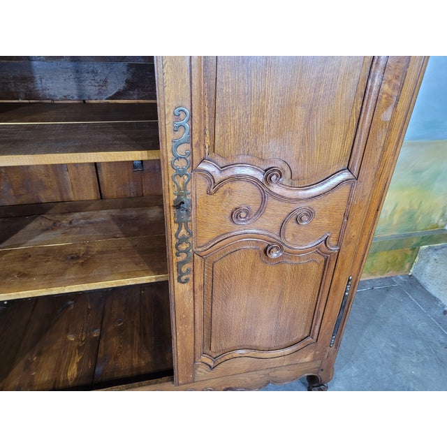 Small Louis XV Oak Wardrobe For Sale - Image 11 of 13