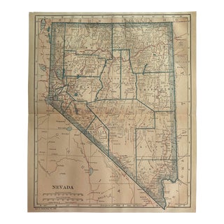 1920s Nevada State Map For Sale