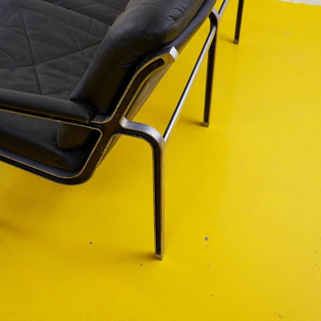 Aluminum and Leather Sofas by Andre Vanden Beuck, Set of 2 For Sale - Image 5 of 15