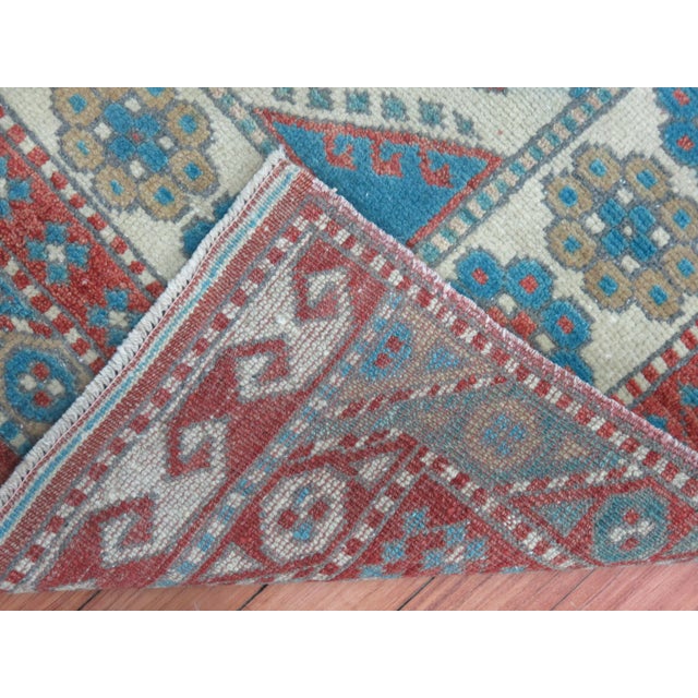 Tribal Vintage Wool 20th Century Caucasian Mat Rug - 2'6" x 2'8" For Sale - Image 3 of 4