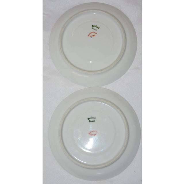 Haviland & Co. Pair of Haviland & Co. Limoges France Cream Soup Bowl and Saucer Apple Blossom For Sale - Image 4 of 11