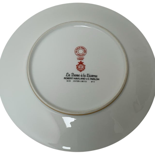 Vintage Haviland Limoges La Dame a La Licorne Plates Sight & Smell 1978 & 1980 in Boxes For Sale In Palm Springs - Image 6 of 11