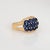 Modern Mid 20th Century Cabochon Sapphire Diamond Ring Sz 6.75 18k Yellow Gold Fine Vintage Jewelry For Sale - Image 3 of 7