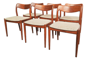 Mid-Century Modern Danish Chairs by Johannes Andersen for Uldum Møbelfabrik, 1960s, Set of 6