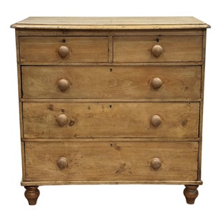Antique English Victorian Pine Chest of Drawers For Sale