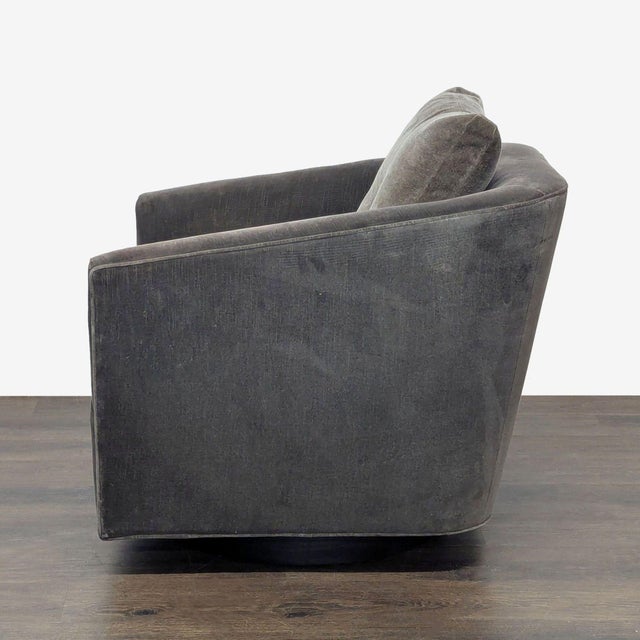 Modern Fairfield Chair Co. Coco Grande Modern Gray Swivel Lounge Chair For Sale - Image 3 of 5