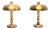 Vintage Brass Mushroom Table Lamps, 1960, Set of 2 For Sale