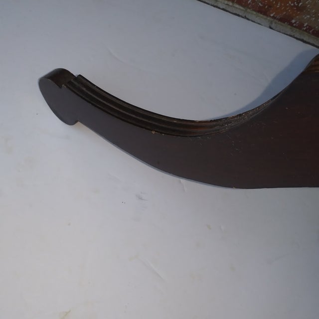 Mid Century Mahogany and Marble Two Shelf Plant Stand With Vetreria Operaia Lux Italian Vase For Sale - Image 12 of 18