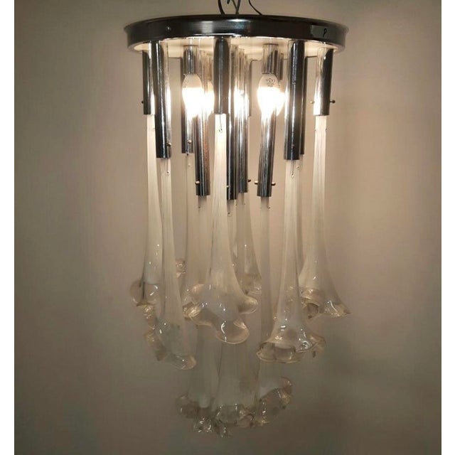 Mid-Century Modern Mid-Century Murano Flower Pendant For Sale - Image 3 of 13