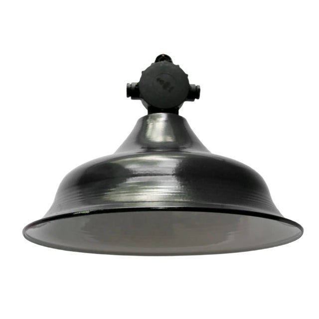 Black Enamel and Bakelite Ceiling Lamp, 1950s For Sale