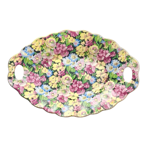 1940s James Kent “Florita” Small English Ceramic Chintz Floral Rose Serving Dish