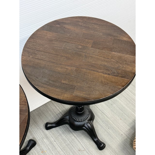 Pottery Barn Pottery Barn Rae Wood Accent Tables, Pair For Sale - Image 4 of 12