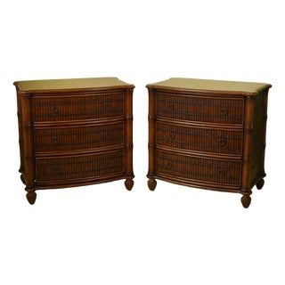 Late 20th Century Pair of Split Bamboo Chests For Sale
