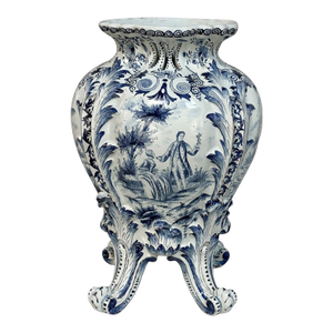 18th Century Hand-Painted Delft Jardinière, Signed LVD