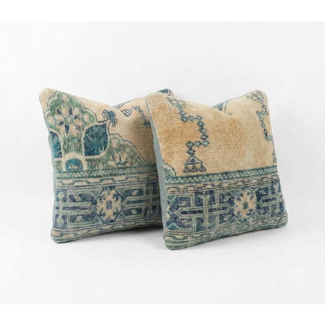 Mid-Century Modern Turkish Oushak Rug Pillow Cover 20'' X 20'' - Set of Two For Sale - Image 3 of 4