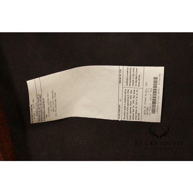 Pair of Ethan Allen Legacy Collection Upholstered Armchairs with Cabriole Legs For Sale In Philadelphia - Image 6 of 15