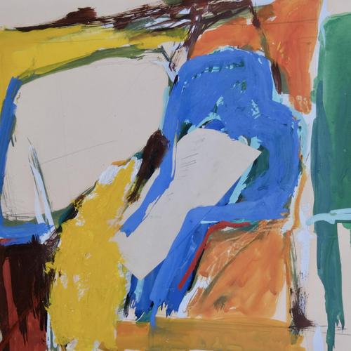 Leopold Fare, Abstract Composition, Gouache Painting, 1960s For Sale - Image 5 of 11