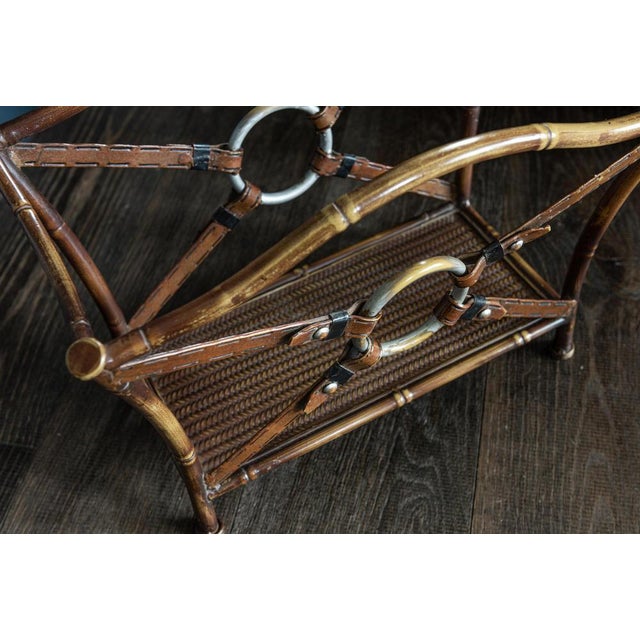 Metal Magazine Rack in the Style of Jacques Adnet, Mid 20th Century For Sale - Image 7 of 9