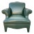 Late 20th Century Neotraditional Fully Upholstered Leather Lounge Chair Manner of John Hutton for Donghia For Sale