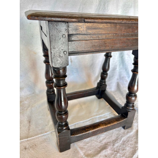 18th Century English Oak Joint Stool For Sale - Image 6 of 12
